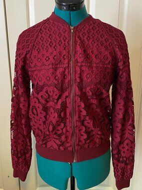 Chloe & Katie bomber Jacket with a beautiful lace design